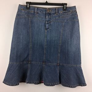 Motto Your Style Mantra Stylish Blue Denim Skirt  A-Line 18W